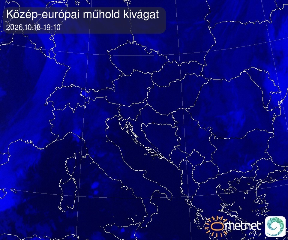 Műholdkép – 2026. október 18. 19:10