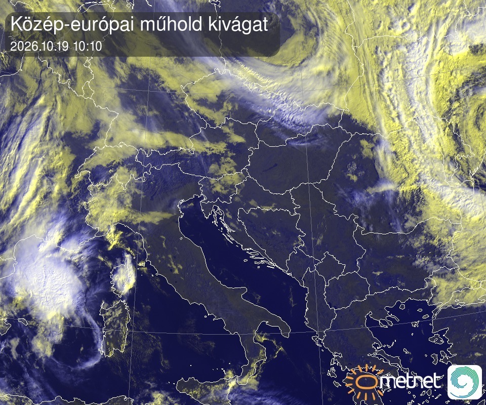 Műholdkép – 2026. október 19. 10:10