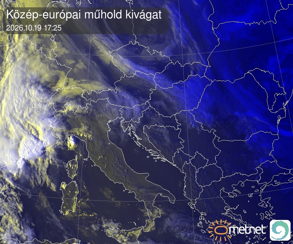 Műholdkép – 2026. október 19. 17:25